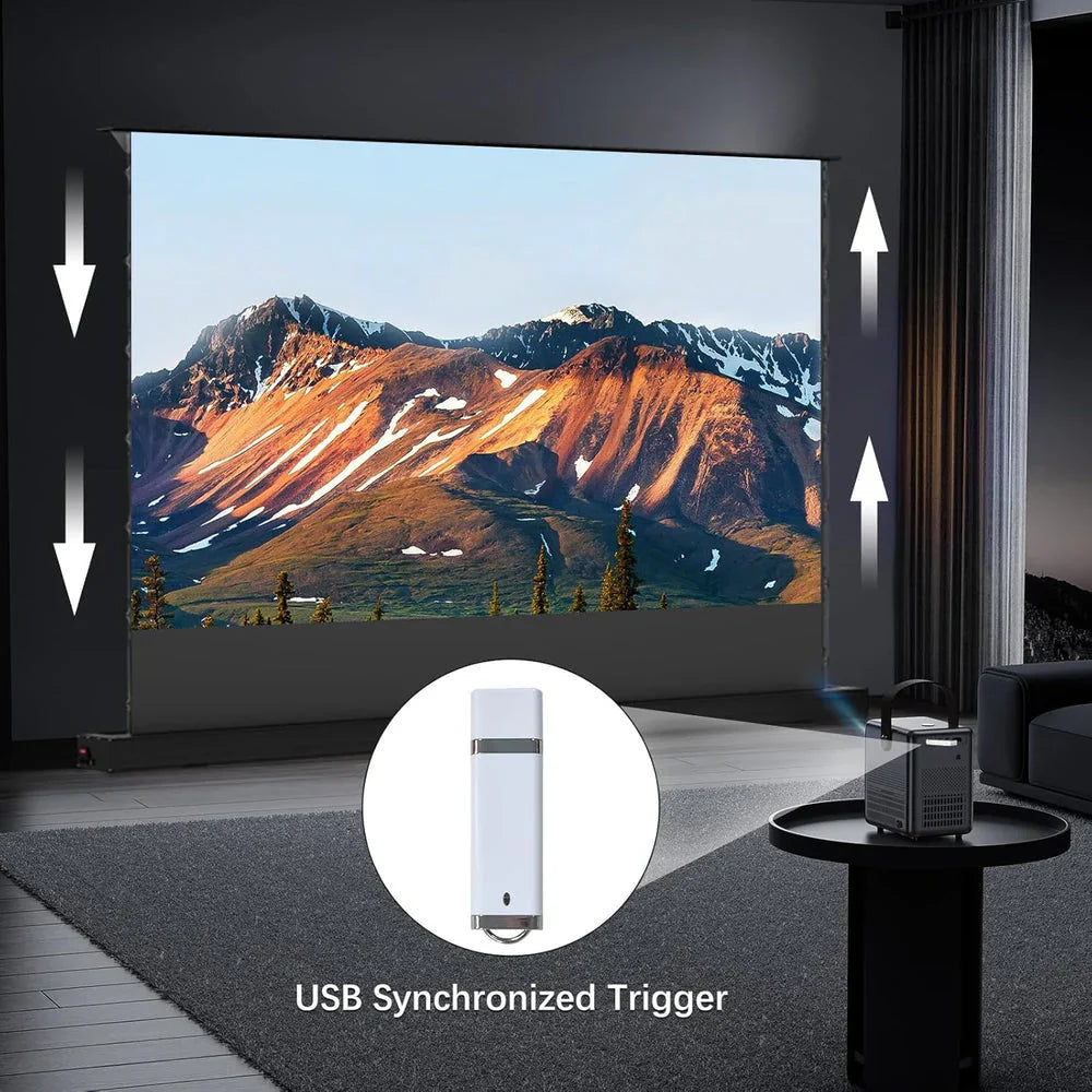 Easy View Auto-Lift Projector Screen - HD Motorized Home Theater Solution