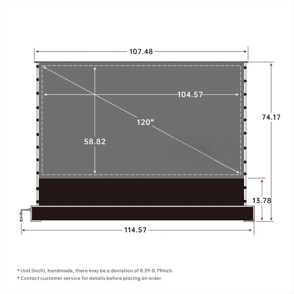 Easy View Auto-Lift Projector Screen - HD Motorized Home Theater Solution